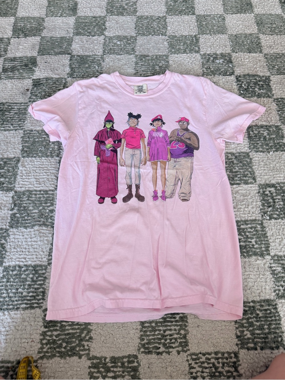 Graphic Pink T-Shirt with Gorrilaz merch tee